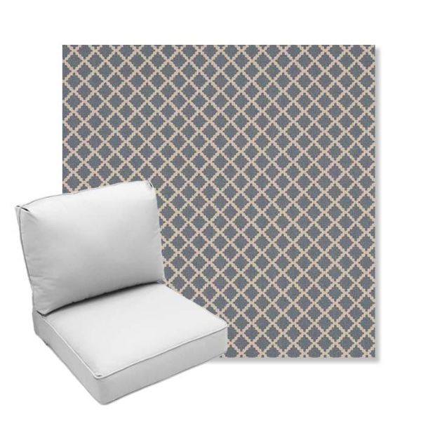 Picture of Yardly Hydrangea | Center Seam Deep Seating Outdoor Cushions - Sunbrella© Fabric