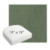 19" x 19" x 3" Custom Wicker Dining Chair Cushions – Bullnose front Edge Contoured & Rounded Back Boxed Seat Cushions