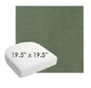 19.5" x 19.5" Bliss Aloe Sunbrella Wicker Patio Chair Cushions Bullnose Front rounded or contoured wicker chair pads