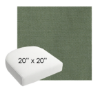 20" x 20" Bliss Aloe Sunbrella Wicker Patio Chair Cushions Bullnose Front rounded or contoured wicker chair pads