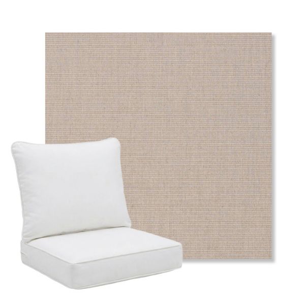 Picture of Ambrose Flax | Pillow Back Deep Seating Outdoor Cushions - Sunbrella© Fabric