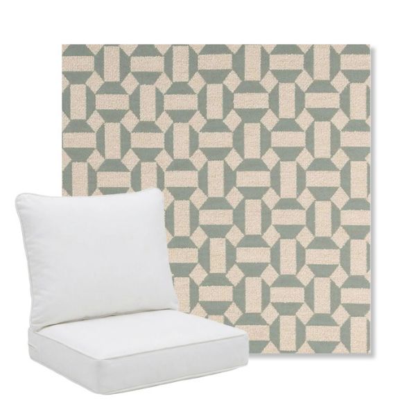 Picture of Assemble Mist | Pillow Back Deep Seating Outdoor Cushions - Sunbrella© Fabric