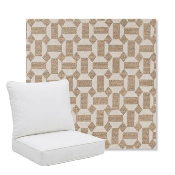 Picture of Assemble Sand | Pillow Back Deep Seating Outdoor Cushions - Sunbrella© Fabric