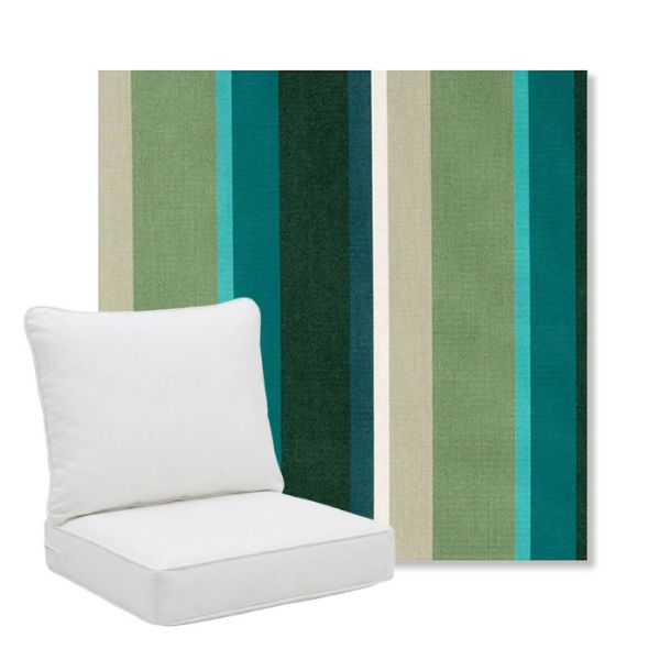 Picture of Beaming Lagoon | Pillow Back Deep Seating Outdoor Cushions - Sunbrella© Fabric