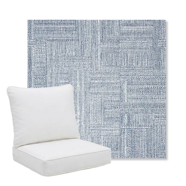 Picture of Boro Indigo | Pillow Back Deep Seating Outdoor Cushions - Sunbrella© Fabric