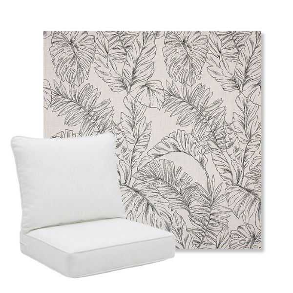 Picture of Calm Graphite | Pillow Back Deep Seating Outdoor Cushions - Sunbrella© Fabric