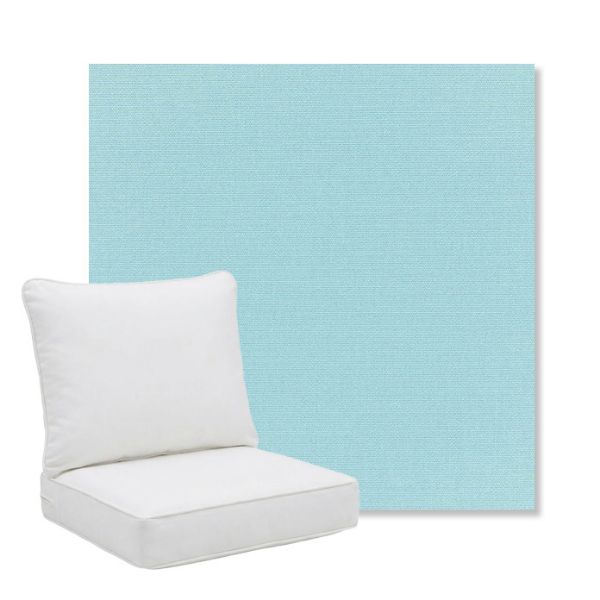 Picture of Canvas Mineral Blue | Pillow Back Deep Seating Outdoor Cushions - Sunbrella© Fabric