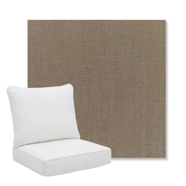 Picture of Canvas Taupe | Pillow Back Deep Seating Outdoor Cushions - Sunbrella© Fabric
