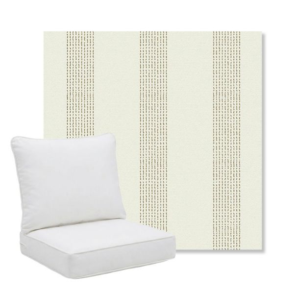 Picture of Caper Linen | Pillow Back Deep Seating Outdoor Cushions - Sunbrella© Fabric