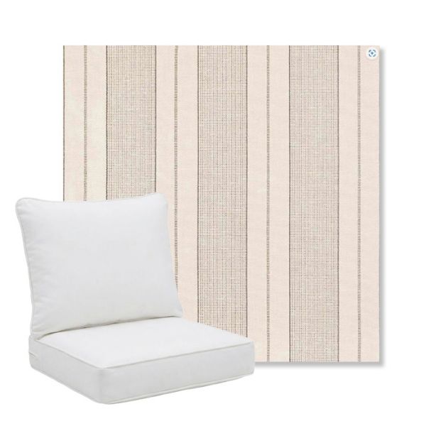 Picture of Carlo Graphite | Pillow Back Deep Seating Outdoor Cushions - Sunbrella© Fabric