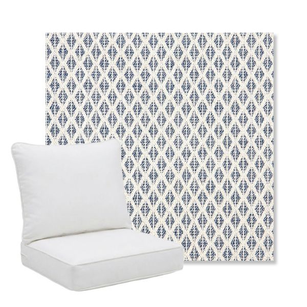 Picture of Detail Denim | Pillow Back Deep Seating Outdoor Cushions - Sunbrella© Fabric