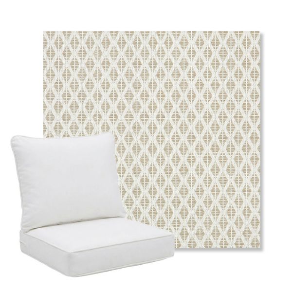 Picture of Detail Linen | Pillow Back Deep Seating Outdoor Cushions - Sunbrella© Fabric