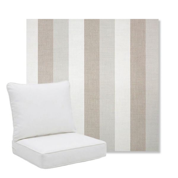 Picture of Direction Linen | Pillow Back Deep Seating Outdoor Cushions - Sunbrella© Fabric