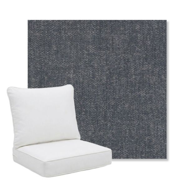 Picture of Dither Slate | Pillow Back Deep Seating Outdoor Cushions - Sunbrella© Fabric