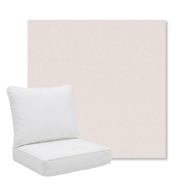 Picture of Dither Snow | Pillow Back Deep Seating Outdoor Cushions - Sunbrella© Fabric