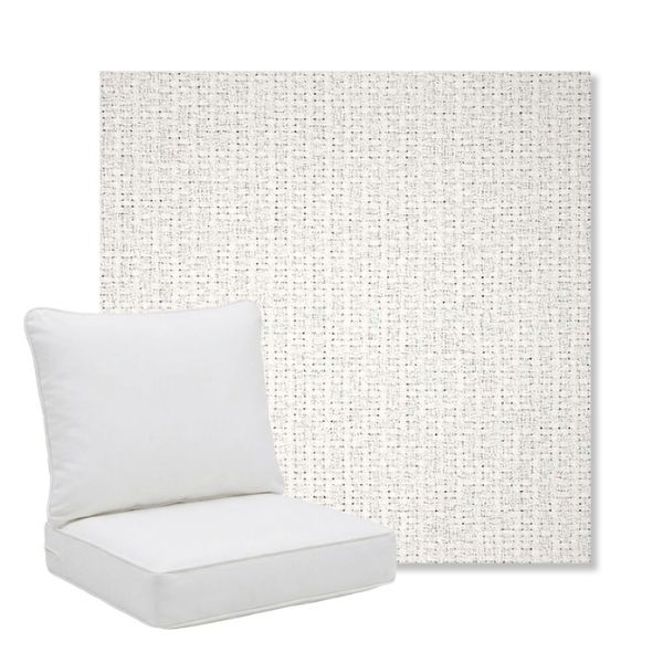 Picture of Dumont Snow | Pillow Back Deep Seating Outdoor Cushions - Sunbrella© Fabric