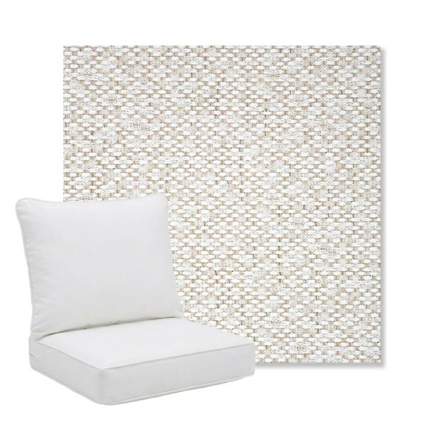 Picture of Dumont Stucco | Pillow Back Deep Seating Outdoor Cushions - Sunbrella© Fabric