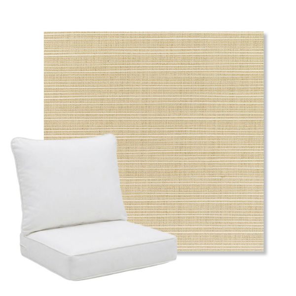 Picture of Dupione Sand | Pillow Back Deep Seating Outdoor Cushions - Sunbrella© Fabric