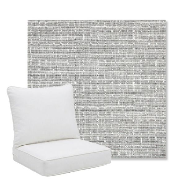 Picture of Embrace Pewter | Pillow Back Deep Seating Outdoor Cushions - Sunbrella© Fabric