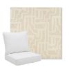 Picture of Escher Alabaster | Pillow Back Deep Seating Outdoor Cushions - Sunbrella© Fabric