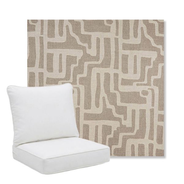 Picture of Escher Greige | Pillow Back Deep Seating Outdoor Cushions - Sunbrella© Fabric