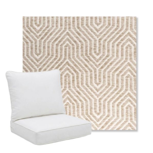 Picture of Etna Dune | Pillow Back Deep Seating Outdoor Cushions - Sunbrella© Fabric