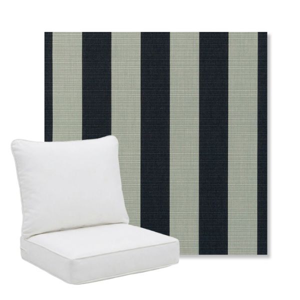Picture of Expressive Mist | Pillow Back Deep Seating Outdoor Cushions - Sunbrella© Fabric
