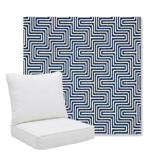 Picture of Figure Indigo | Pillow Back Deep Seating Outdoor Cushions - Sunbrella© Fabric