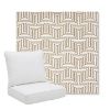 Picture of Figure Mineral | Pillow Back Deep Seating Outdoor Cushions - Sunbrella© Fabric