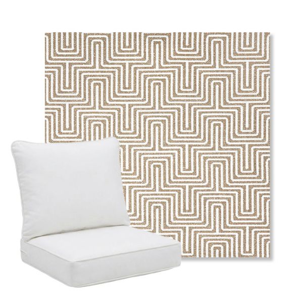 Picture of Figure Mineral | Pillow Back Deep Seating Outdoor Cushions - Sunbrella© Fabric