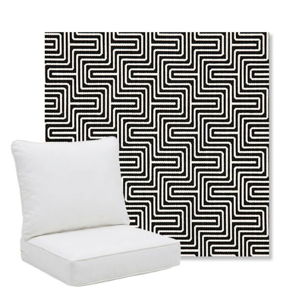 Picture of Figure Onyx | Pillow Back Deep Seating Outdoor Cushions - Sunbrella© Fabric