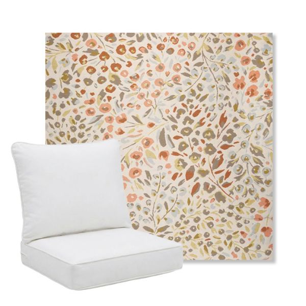 Picture of Flora Sunset | Pillow Back Deep Seating Outdoor Cushions - Sunbrella© Fabric
