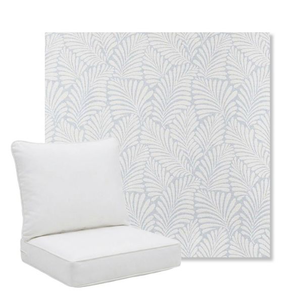 Picture of Frond Sky | Pillow Back Deep Seating Outdoor Cushions - Sunbrella© Fabric