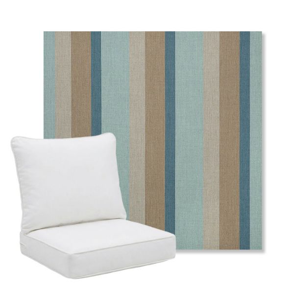 Picture of Gateway Mist | Pillow Back Deep Seating Outdoor Cushions - Sunbrella© Fabric
