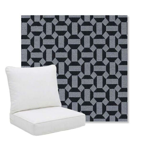 Picture of Hoopla Blue Jay | Pillow Back Deep Seating Outdoor Cushions - Sunbrella© Fabric
