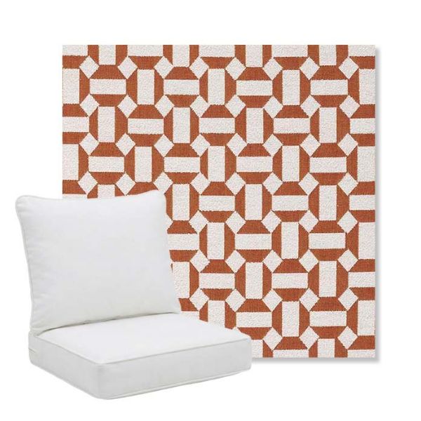 Picture of Hoopla Tobiko | Pillow Back Deep Seating Outdoor Cushions - Sunbrella© Fabric