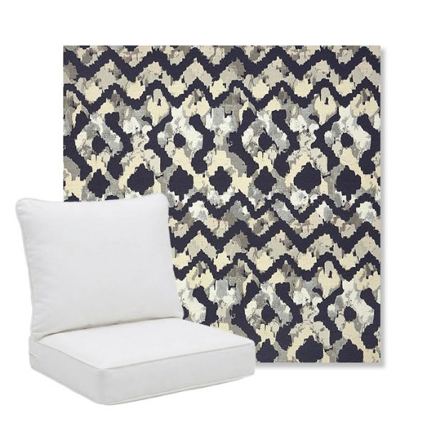 Picture of Inga Midnight | Pillow Back Deep Seating Outdoor Cushions - Sunbrella© Fabric