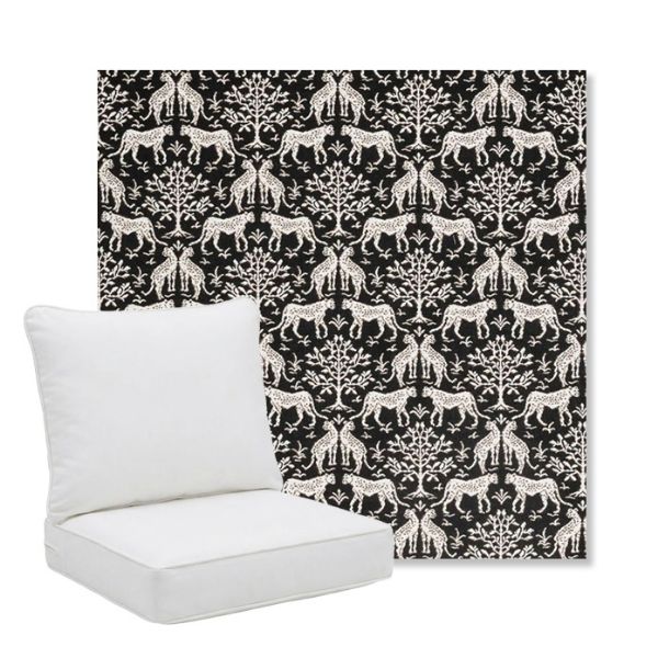 Picture of Jaipur Frame Onyx | Pillow Back Deep Seating Outdoor Cushions - Sunbrella© Fabric