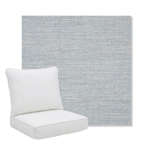 Picture of Kudos Saltwater | Pillow Back Deep Seating Outdoor Cushions - Sunbrella© Fabric