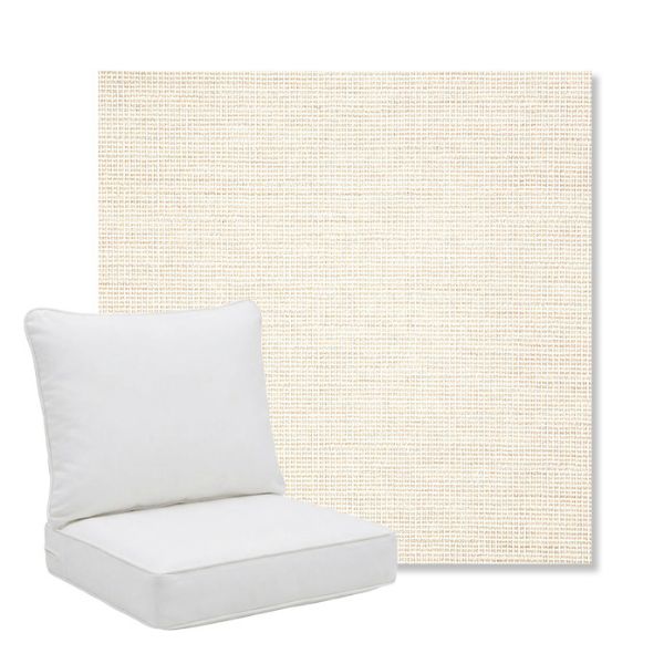 Picture of Kudos Vellum | Pillow Back Deep Seating Outdoor Cushions - Sunbrella© Fabric
