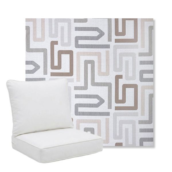 Picture of Labyrinth Cloud | Pillow Back Deep Seating Outdoor Cushions - Sunbrella© Fabric