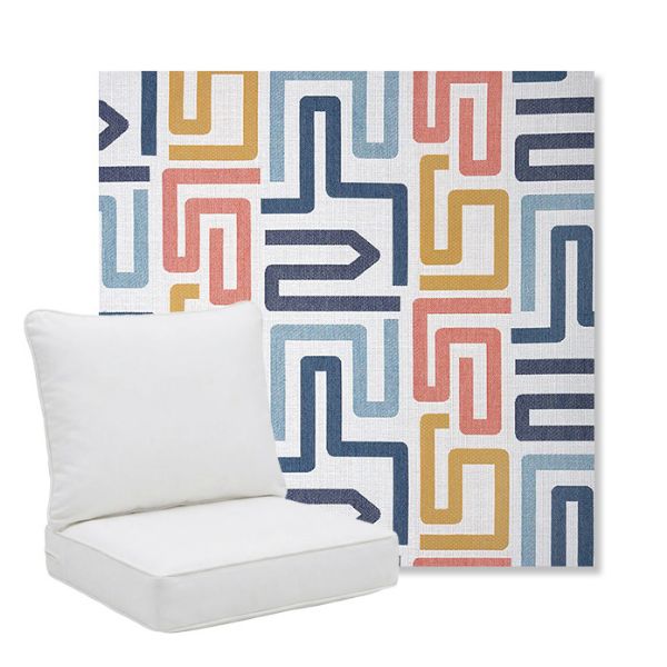 Picture of Labyrinth Fiesta | Pillow Back Deep Seating Outdoor Cushions - Sunbrella© Fabric