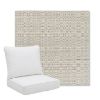 Picture of Linen Silver | Pillow Back Deep Seating Outdoor Cushions - Sunbrella© Fabric