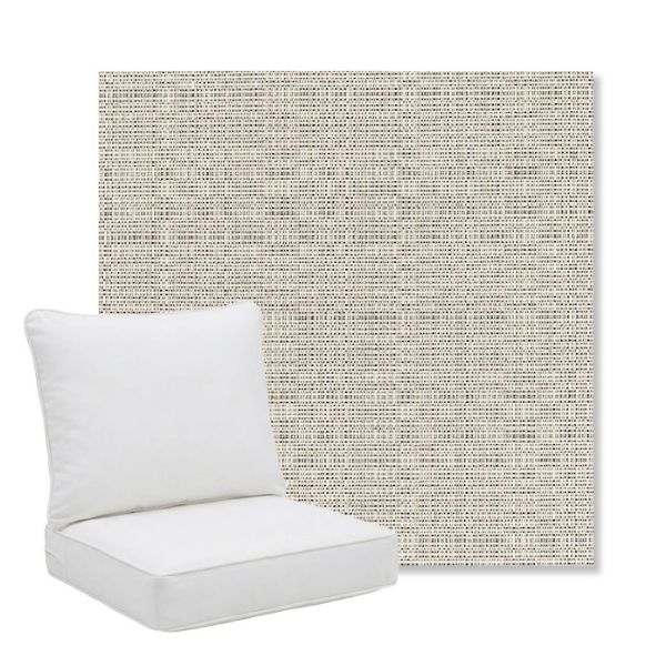 Picture of Linen Silver | Pillow Back Deep Seating Outdoor Cushions - Sunbrella© Fabric