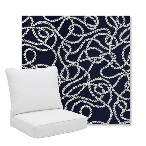 Picture of Maritime Nautical | Pillow Back Deep Seating Outdoor Cushions - Sunbrella© Fabric