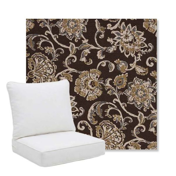 Picture of Martha Floral Garden Path | Pillow Back Deep Seating Outdoor Cushions - Sunbrella© Fabric