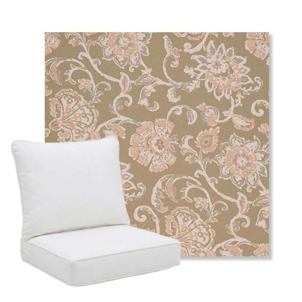 Picture of Martha Floral Spring | Pillow Back Deep Seating Outdoor Cushions - Sunbrella© Fabric