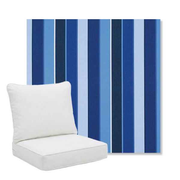Picture of Milano Cobalt | Pillow Back Deep Seating Outdoor Cushions - Sunbrella© Fabric