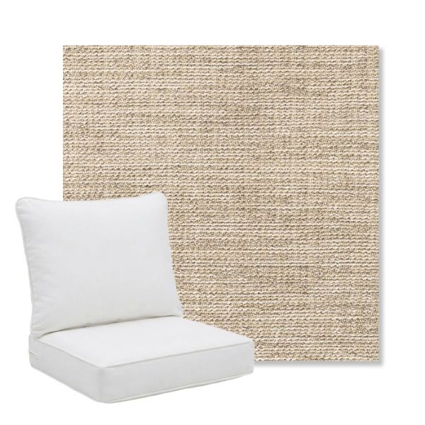Picture of Momento Parchment | Pillow Back Deep Seating Outdoor Cushions - Sunbrella© Fabric