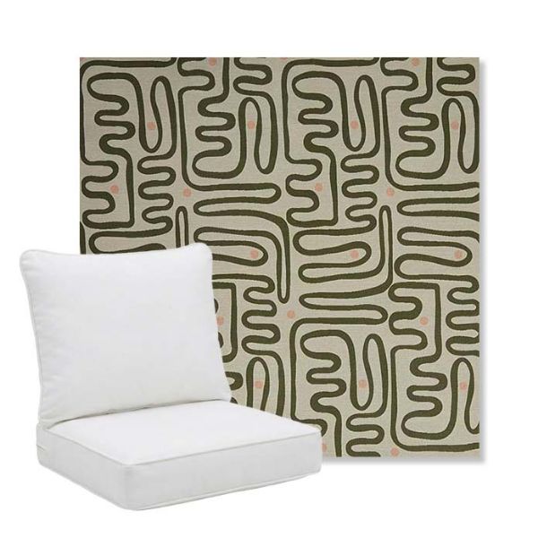 Picture of Nema Sagebrush | Pillow Back Deep Seating Outdoor Cushions - Sunbrella© Fabric